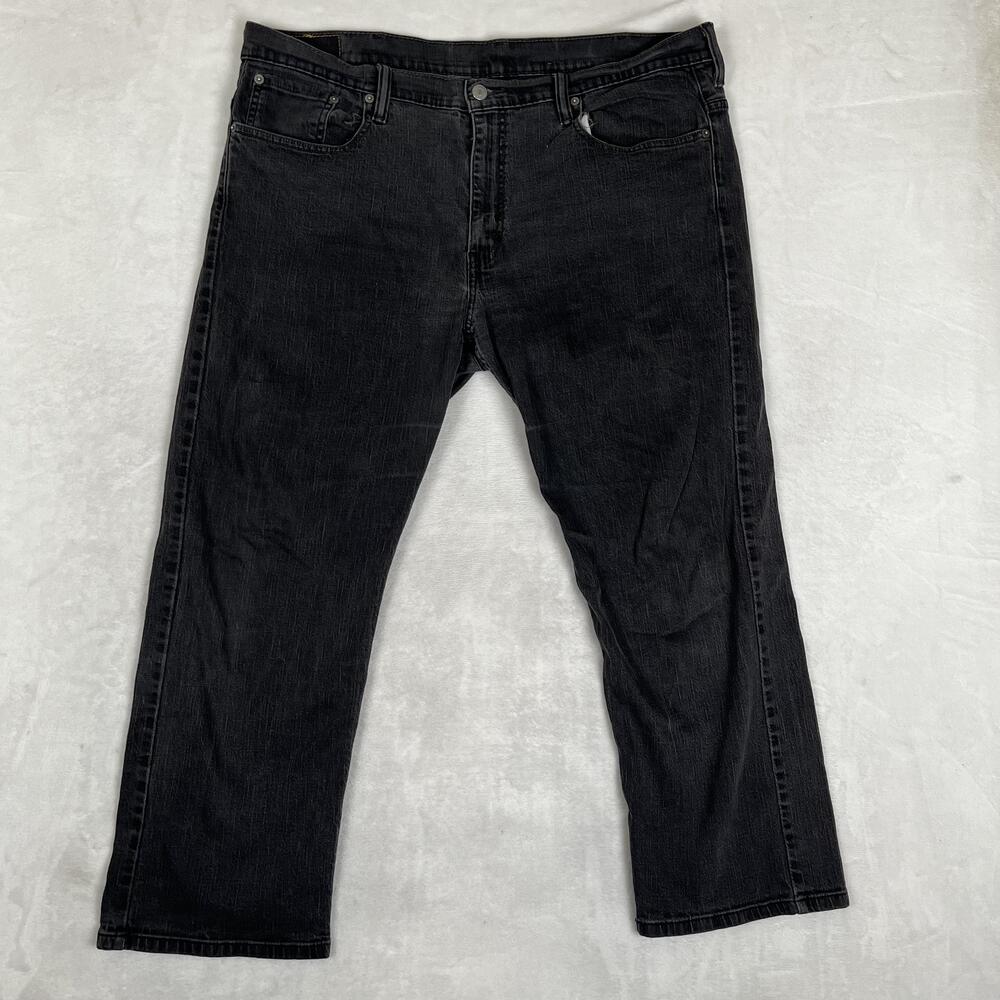 Levi's 569 Jeans Mens 38x29 Black Relaxed Straight Denim Charcoal Wash READ